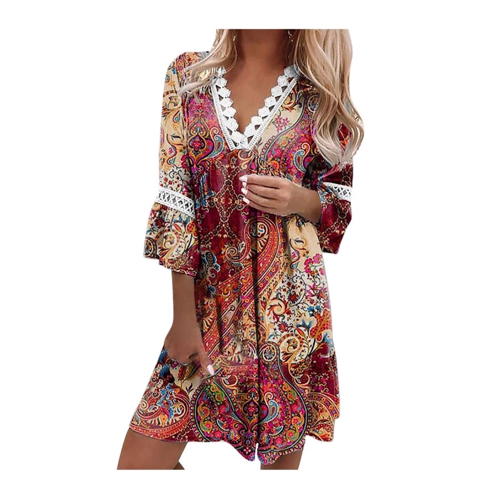 Beautiful Boho Dress Size 12 EUC - Picture 9 of 9